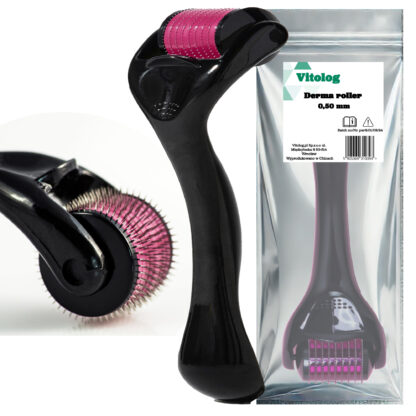 Derma Roller Mezoterapia Igłowa Masażer Roller Wałek do Masażu Twarzy 0,5 mm