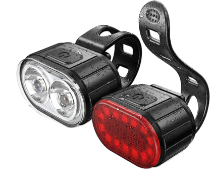 2x Lampka Rowerowa Światło Przód Tył LED Na Rower Kierownicę Mocna USB - obrazek 10