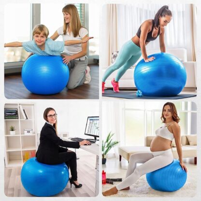 Piłka Gimnastyczna Fitness do Ćwiczeń Pilates w Ciąży Rehabilitacyjna 65 cm - obrazek 2