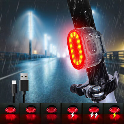 2x Lampka Rowerowa Światło Przód Tył LED Na Rower Kierownicę Mocna USB - obrazek 6