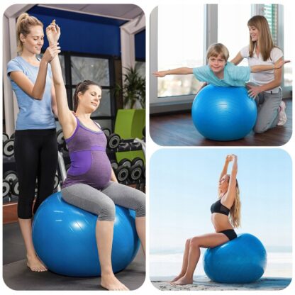 Piłka Gimnastyczna Fitness do Ćwiczeń Pilates w Ciąży Rehabilitacyjna 65 cm - obrazek 3