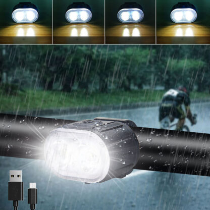 2x Lampka Rowerowa Światło Przód Tył LED Na Rower Kierownicę Mocna USB - obrazek 7