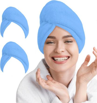 Ręcznik Turban do Suszenia Włosów na Głowę z Mikrofibry Szybkoschnący Duży - obrazek 6