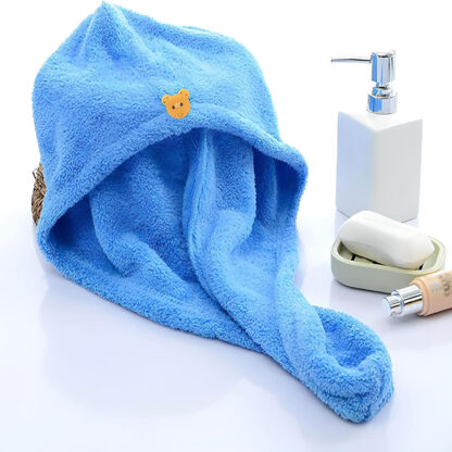 Ręcznik Turban do Suszenia Włosów na Głowę z Mikrofibry Szybkoschnący Duży - obrazek 5