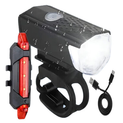 2x Lampka Rowerowa LED Przód Tył Akumulatorowa Zestaw Lampek do Roweru USB - obrazek 16