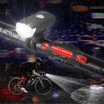 2x Lampka Rowerowa LED Przód Tył Akumulatorowa Zestaw Lampek do Roweru USB - obrazek 13