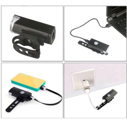 2x Lampka Rowerowa LED Przód Tył Akumulatorowa Zestaw Lampek do Roweru USB - obrazek 14