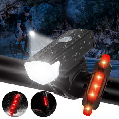 2x Lampka Rowerowa LED Przód Tył Akumulatorowa Zestaw Lampek do Roweru USB - obrazek 11