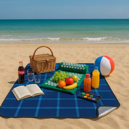 Koc Piknikowy Plażowy z Izolacją Składany Turystyczny Wodoodporny 200x150 - obrazek 3