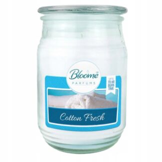 Świeca Zapachowa Bloome Cotton Fresh Elegancka W Szklanym Słoiku Do 70h