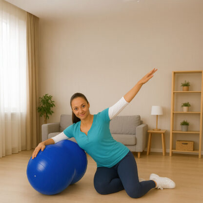 Piłka Rehabilitacyjna Gimnastyczna Do Ćwiczeń Fasolka Orzeszek Fitness Jogi 90x40 z Pompką - obrazek 7
