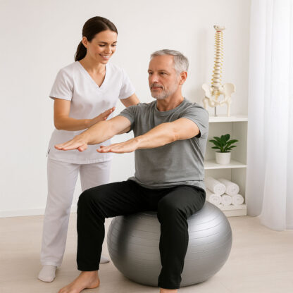 Piłka Gimnastyczna Fitness do Ćwiczeń Pilates w Ciąży Rehabilitacyjna 65 cm - obrazek 2