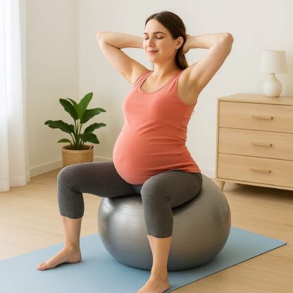 Piłka Gimnastyczna Fitness do Ćwiczeń Pilates w Ciąży Rehabilitacyjna 65 cm - obrazek 4