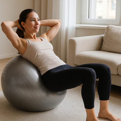Piłka Gimnastyczna Fitness do Ćwiczeń Pilates w Ciąży Rehabilitacyjna 65 cm - obrazek 7