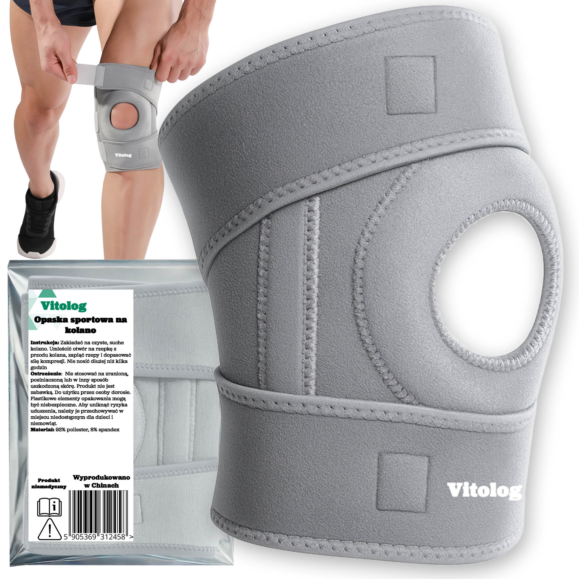 Stabilizator Kolana z Szynami Opaska Elastyczna na Kolano Usztywniacz Mocny 1 Stabilizator Kolana z Szynami Opaska Elastyczna na Kolano Usztywniacz Mocny