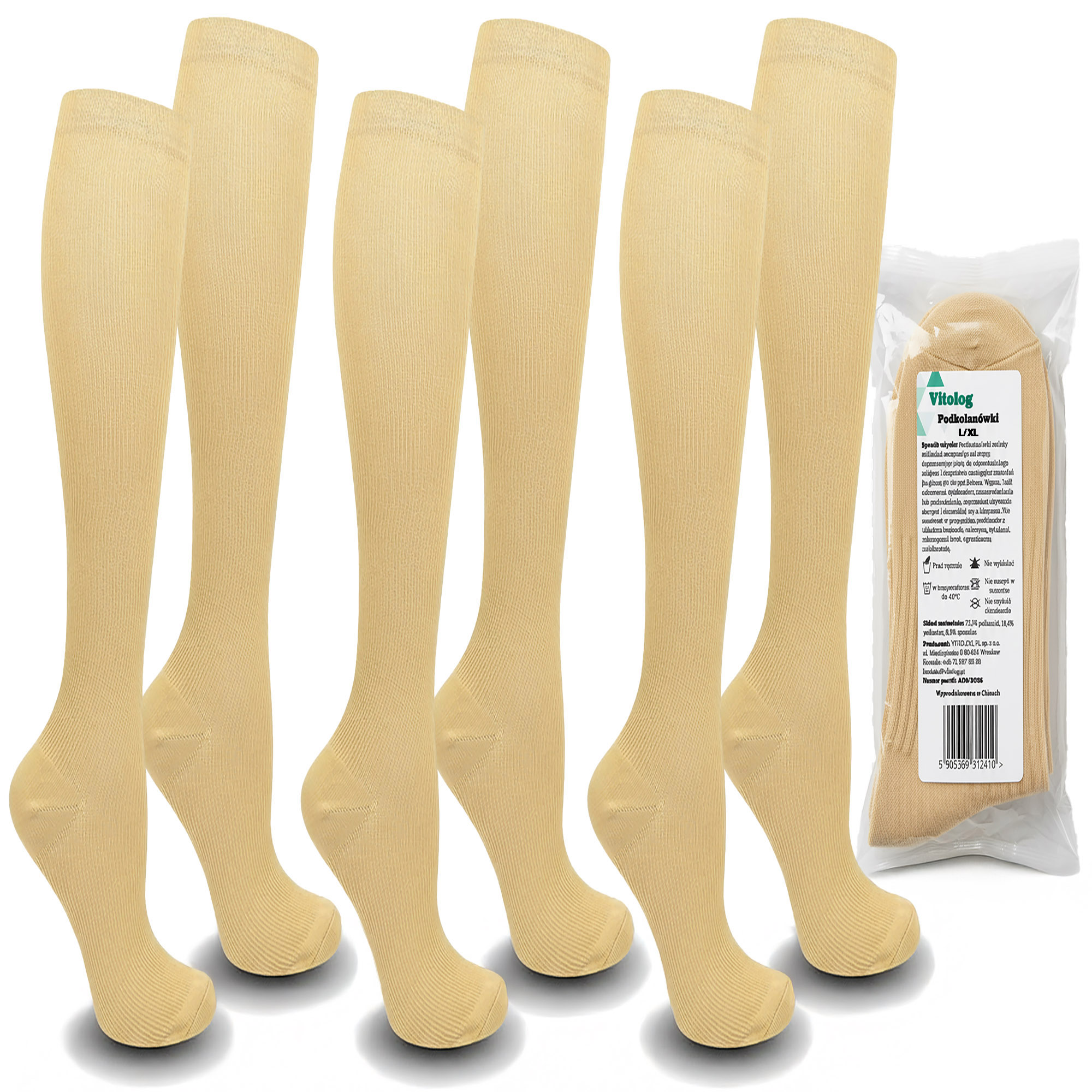 3-pack Podkolanówki Skarpety Kompresyjne Uciskowe Do Biegania Samolotu Przeciw Żylakowe Na Żylaki Kolanówki L/XL 1 3-pack Podkolanówki Skarpety Kompresyjne Uciskowe Do Biegania Samolotu Przeciw Żylakowe Na Żylaki Kolanówki L/XL