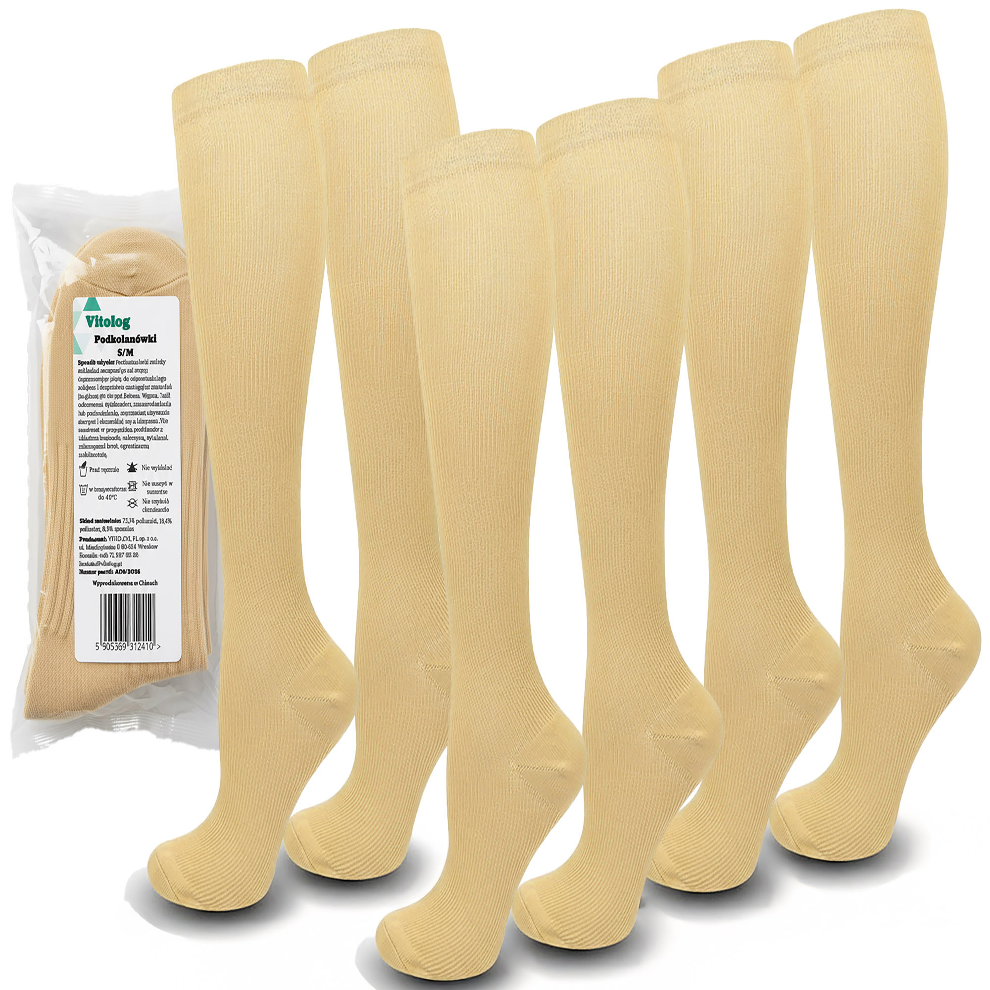 3-pack Podkolanówki Skarpety Kompresyjne Uciskowe Do Biegania Samolotu Przeciw Żylakowe Na Żylaki Kolanówki S/M 1 3-pack Podkolanówki Skarpety Kompresyjne Uciskowe Do Biegania Samolotu Przeciw Żylakowe Na Żylaki Kolanówki S/M