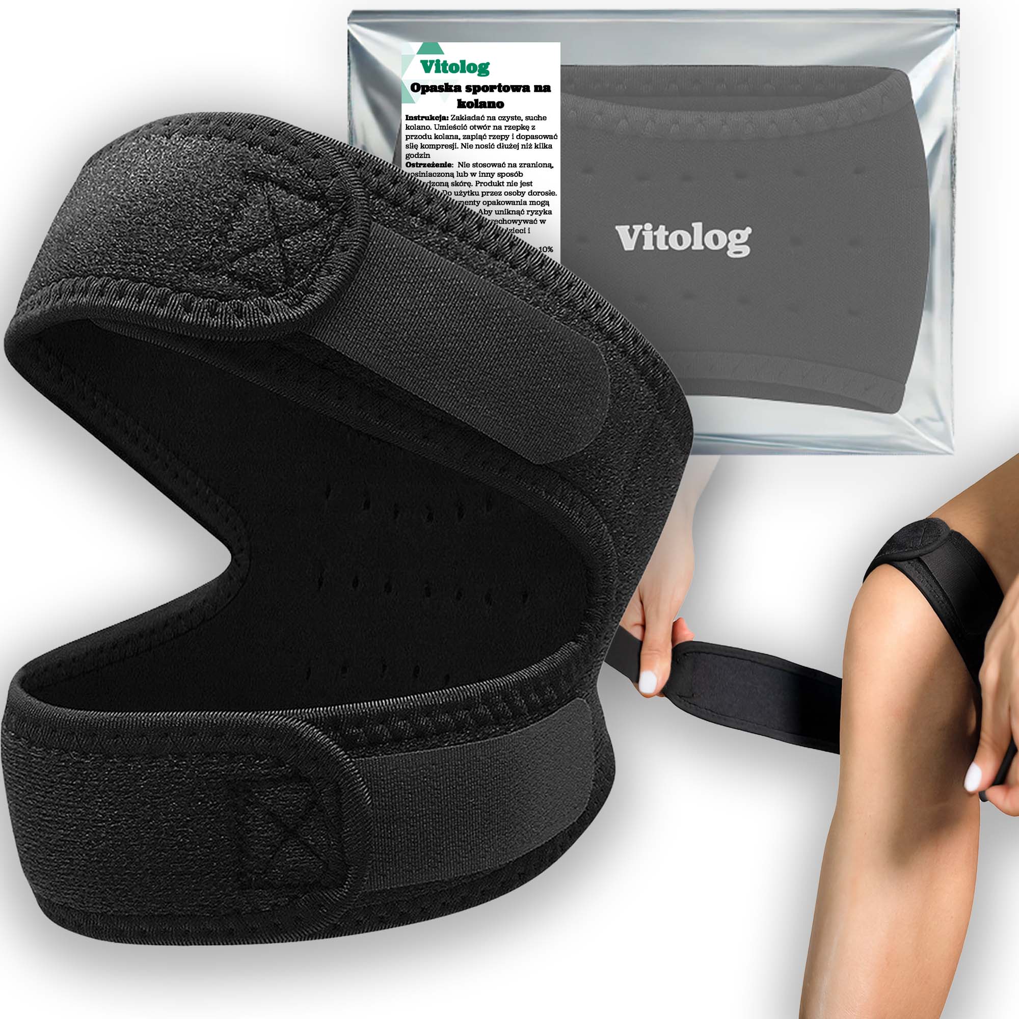 Stabilizator Kolana Rzepki Opaska Elastyczna na Kolano Usztywniacz Ściągacz 1 Stabilizator Kolana Rzepki Opaska Elastyczna na Kolano Usztywniacz Ściągacz