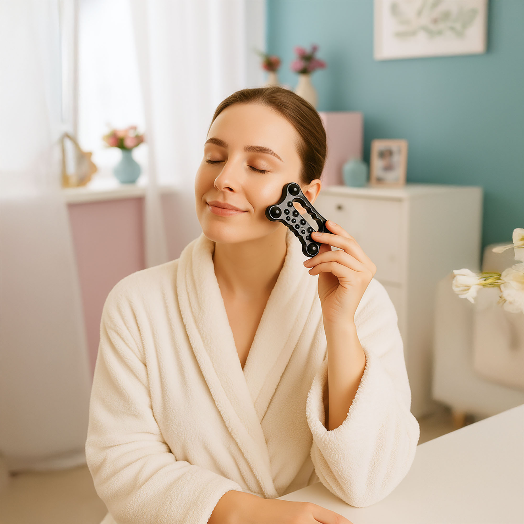 Masażer Do Twarzy Pod Oczy Podbródka Szyi Do Masowania Ciała Płytka Gua Sha 2 Masażer Do Twarzy Pod Oczy Podbródka Szyi Do Masowania Ciała Płytka Gua Sha - obrazek 2