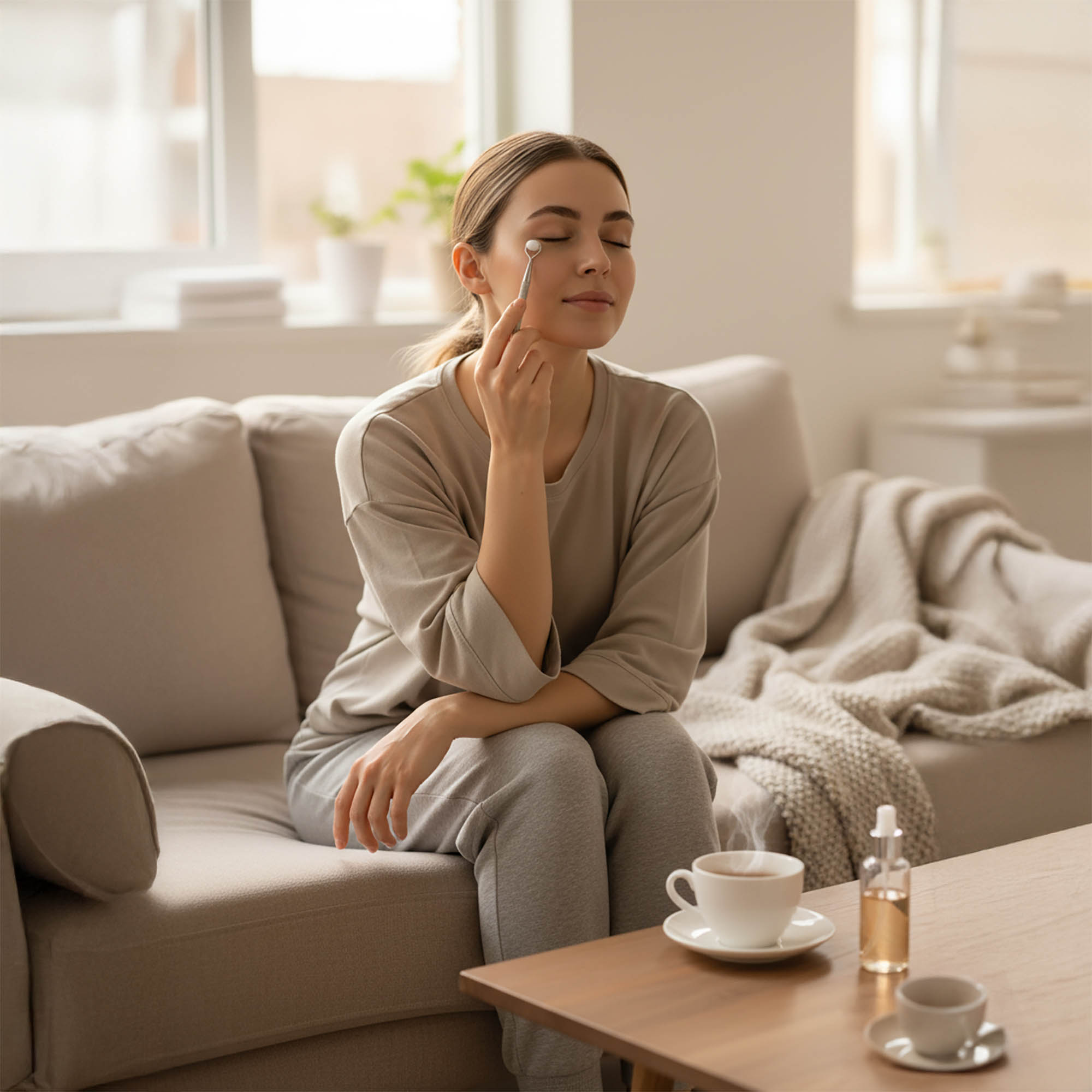Mini Masażer do Twarzy Szyi Podbródka Ust pod Oczy Roller Rolka Gua Sha 2 Mini Masażer do Twarzy Szyi Podbródka Ust pod Oczy Roller Rolka Gua Sha - obrazek 2