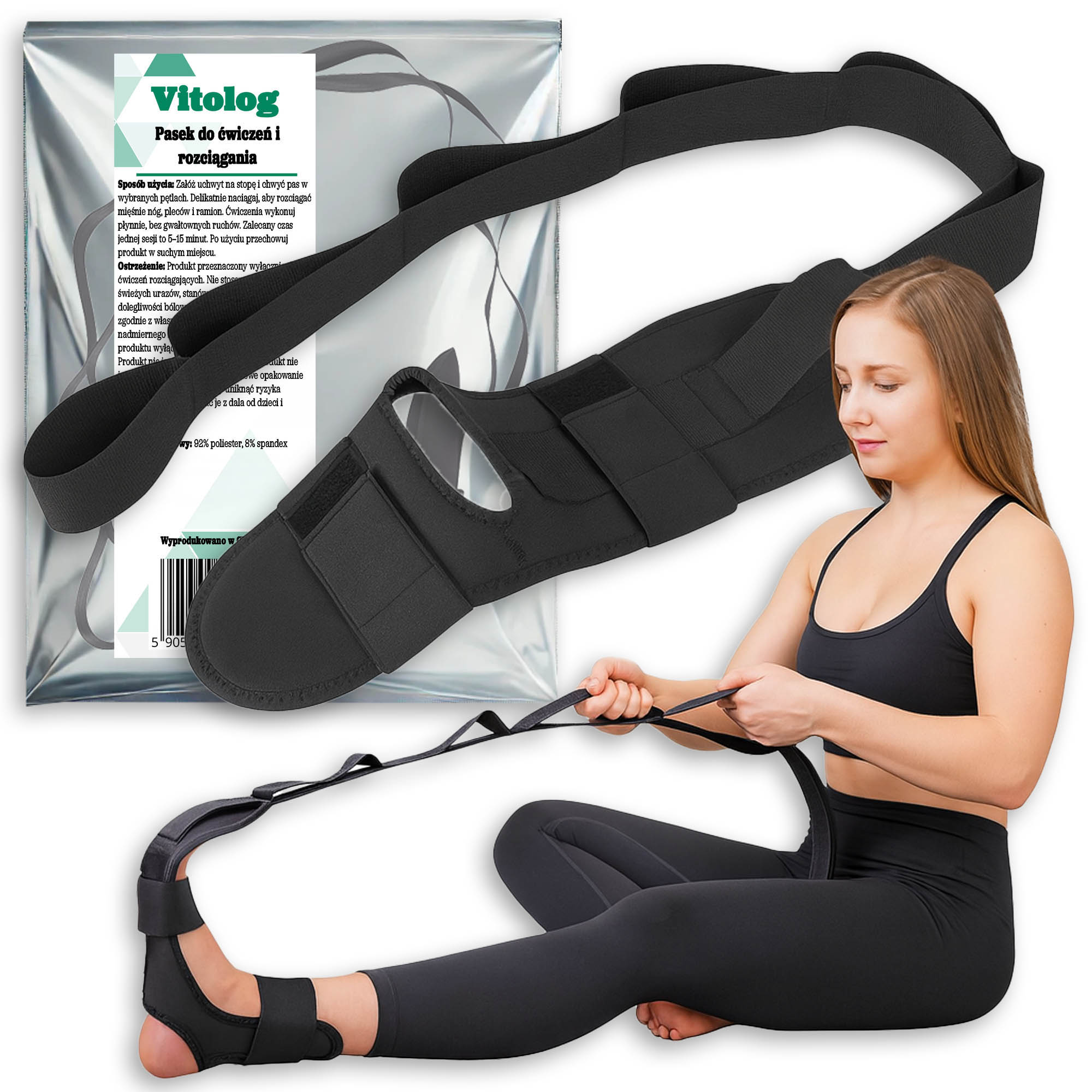 Pas Taśma do Rozciągania Mięśni Nóg Pleców Stretchingu Joga Baletu Szpagatu 1 Pas Taśma do Rozciągania Mięśni Nóg Pleców Stretchingu Joga Baletu Szpagatu