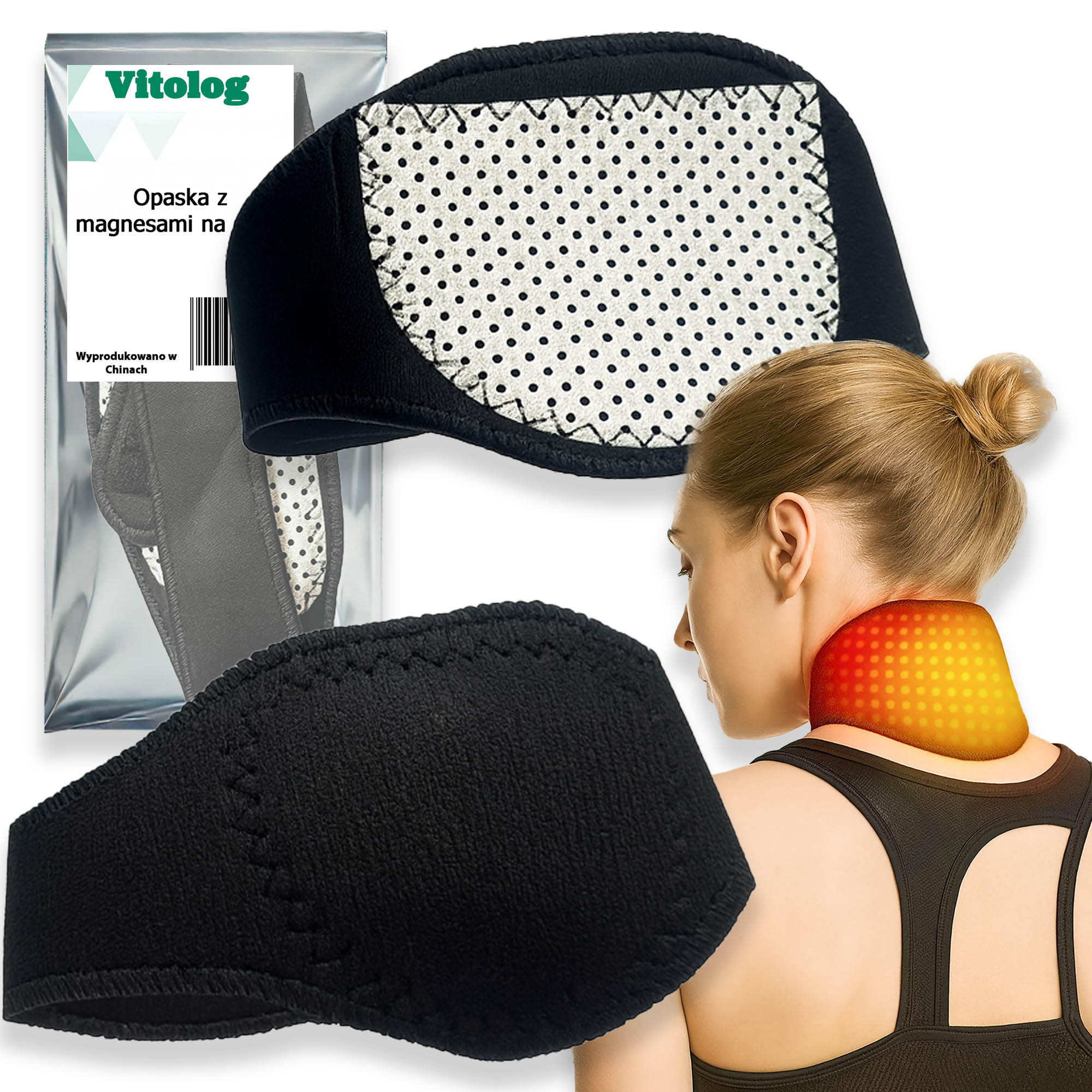 Opaska Z Magnesami Na Szyję Kark Pas Magnetyczny Magnetyczna Z Turmalinem 1 Opaska Z Magnesami Na Szyję Kark Pas Magnetyczny Magnetyczna Z Turmalinem