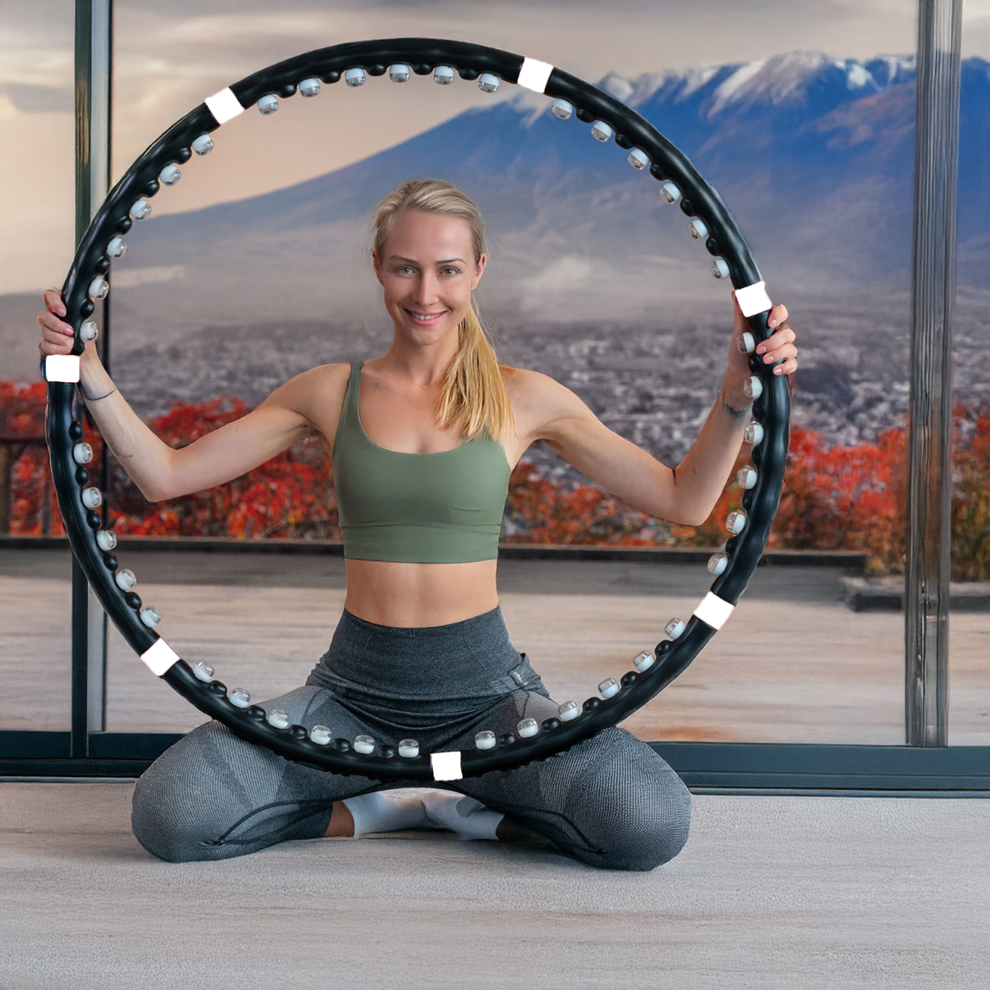 Hula Hop Z Wypustkami Odchudzający Fitness Do Ćwiczeń Na Brzuch Z Masażerem 2 Hula Hop Z Wypustkami Odchudzający Fitness Do Ćwiczeń Na Brzuch Z Masażerem - obrazek 2