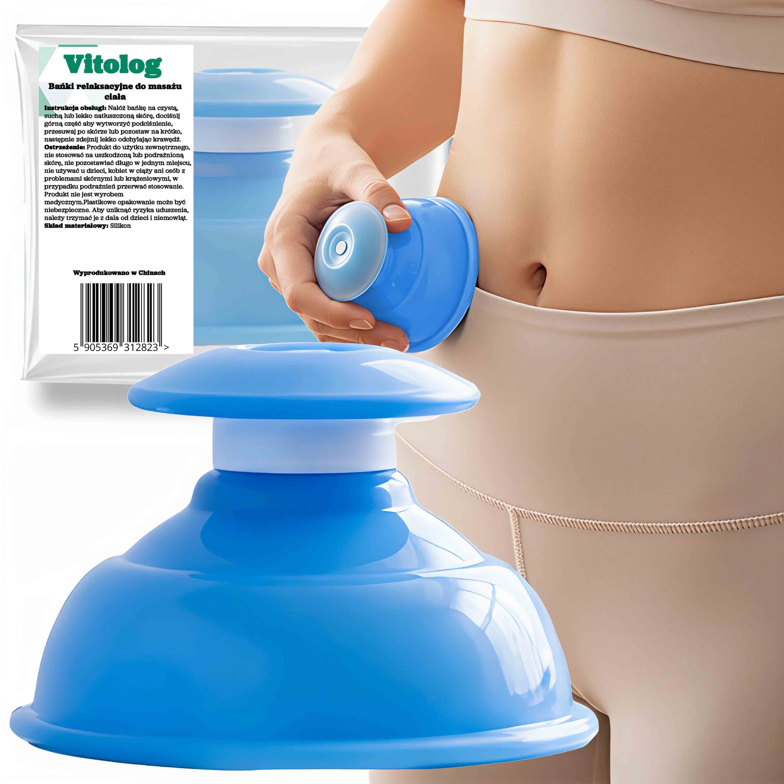 Bańka Antycellulitowa Chińska Próżniowa Silikonowa do Masażu na Cellulit 1 Bańka Antycellulitowa Chińska Próżniowa Silikonowa do Masażu na Cellulit