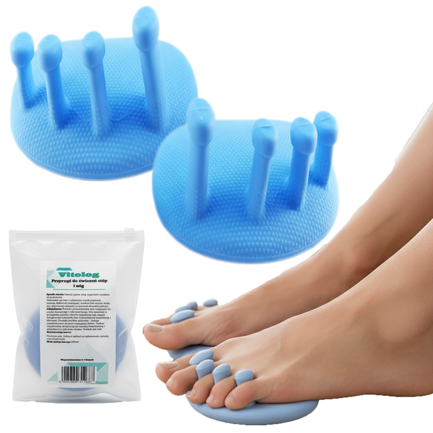 Separator Palców na Haluksy Palce Młotkowate 5 Palców Korektor Nóg Stóp 1 Separator Palców na Haluksy Palce Młotkowate 5 Palców Korektor Nóg Stóp