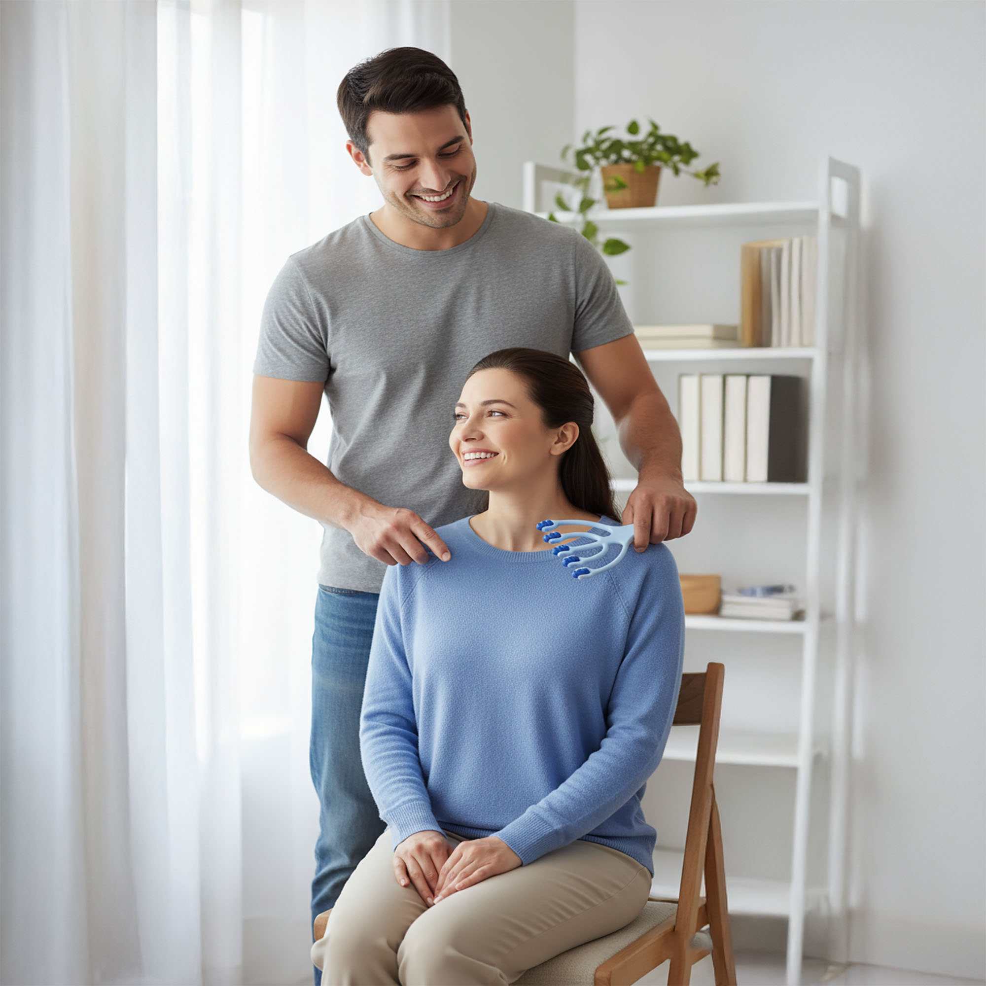 Masażer Do Skóry Głowy Włosów Drapaczka Grabki Masażu Skalpu Karku Ręczny 6 Masażer Do Skóry Głowy Włosów Drapaczka Grabki Masażu Skalpu Karku Ręczny - obrazek 6