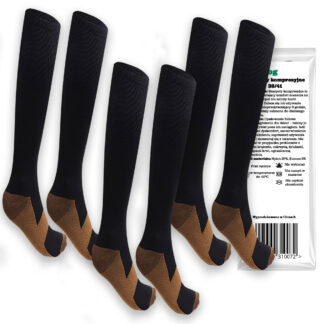 3-pack Podkolanówki Skarpety Kompresyjne Uciskowe Do Biegania Samolotu Przeciw Żylakowe Na Żylaki Kolanówki 38-41