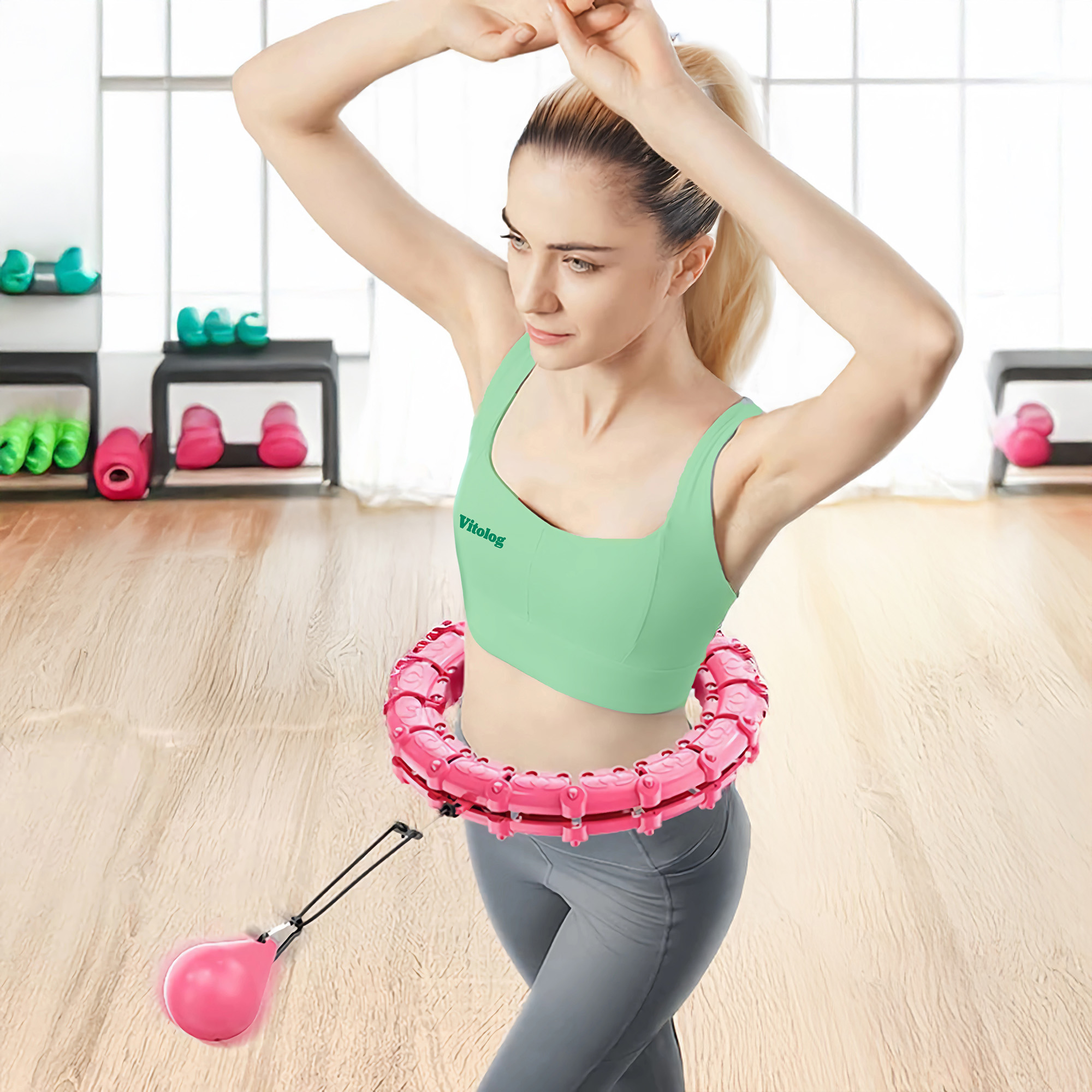 Hula Hop Odchudzający z Obciążnikiem Kulką Wypustkami Obciążeniem Smart 2 Hula Hop Odchudzający z Obciążnikiem Kulką Wypustkami Obciążeniem Smart - obrazek 2