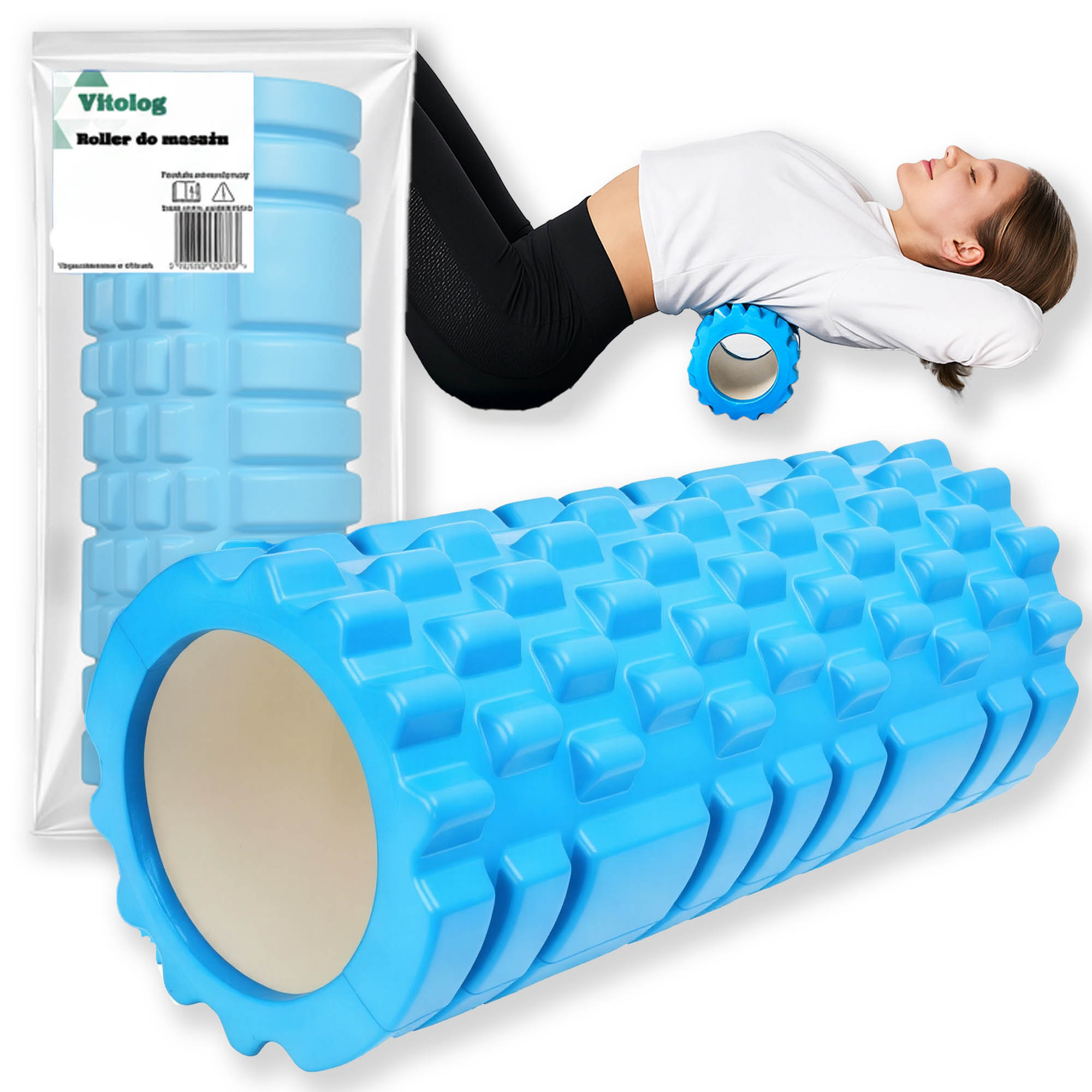 Masażer do Pleców Karku Roller Wałek Rolka do Masażu Ciała Rolowania Mięśni 1 Masażer do Pleców Karku Roller Wałek Rolka do Masażu Ciała Rolowania Mięśni