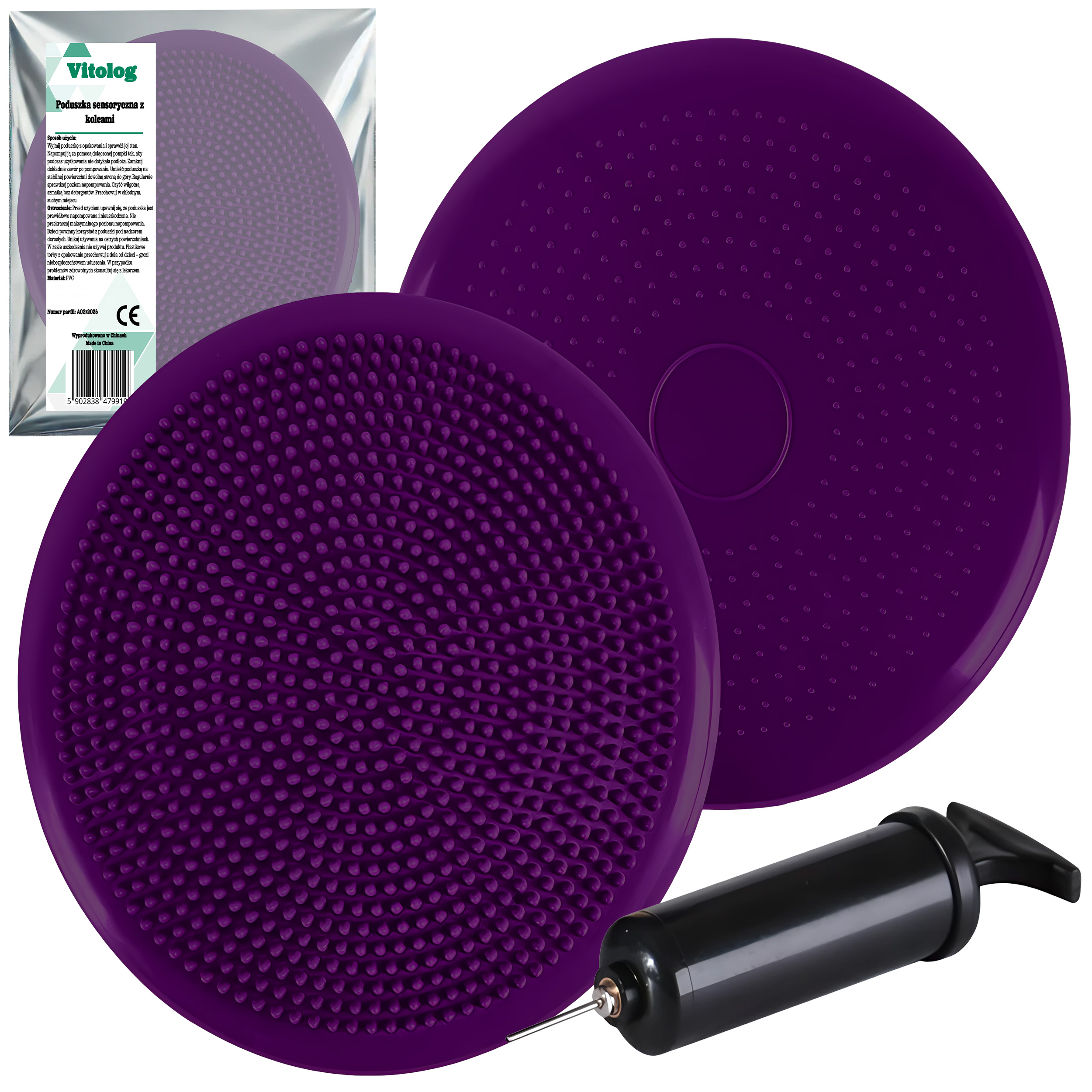 Poduszka Sensoryczna Dysk Sensoryczny do Ćwiczeń Jeżyk do Siedzenia Pompka 1 Poduszka Sensoryczna Dysk Sensoryczny do Ćwiczeń Jeżyk do Siedzenia Pompka