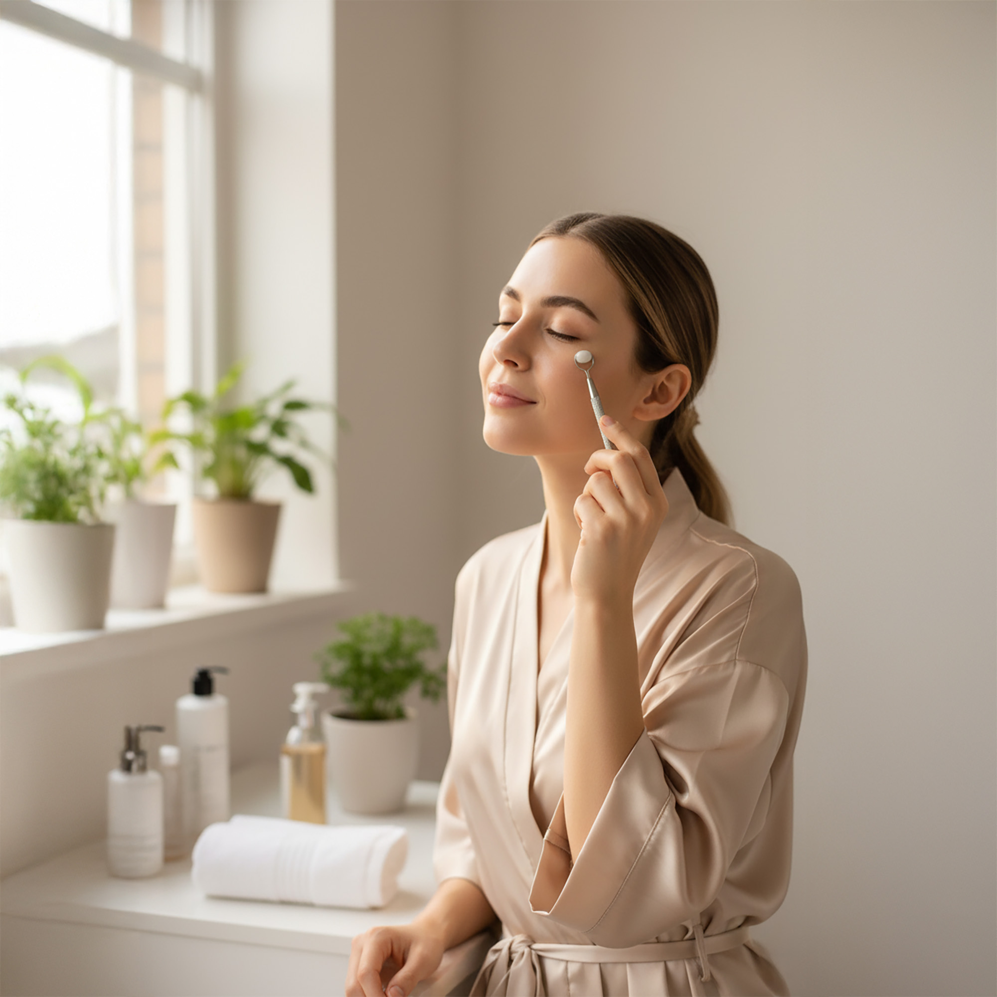 Mini Masażer do Twarzy Szyi Podbródka Ust pod Oczy Roller Rolka Gua Sha 4 Mini Masażer do Twarzy Szyi Podbródka Ust pod Oczy Roller Rolka Gua Sha - obrazek 4