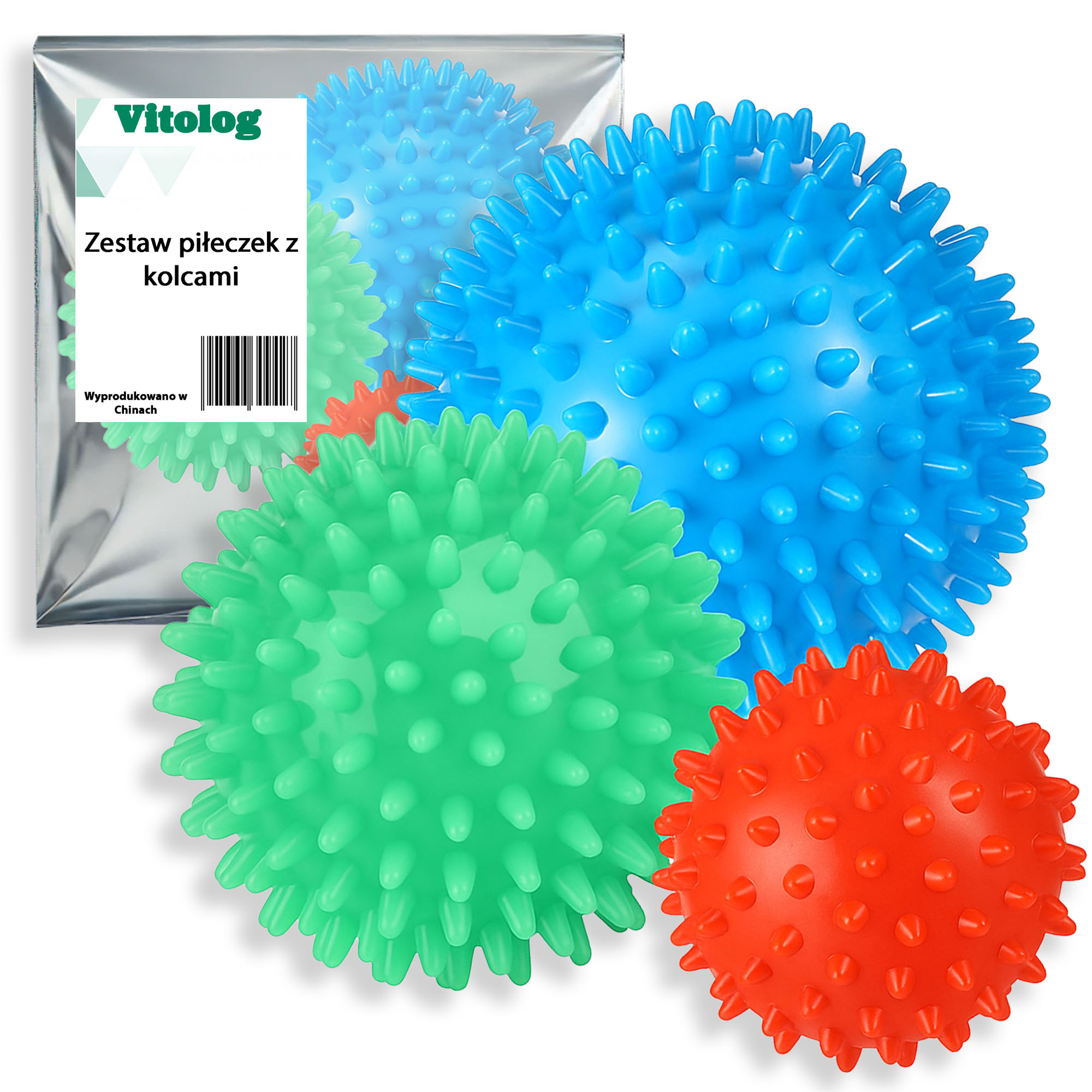 Piłka Do Masażu Ciała Mięśni Piłeczka Rolowania z Kolcami Rehabilitacyjna 3szt 1 Piłka Do Masażu Ciała Mięśni Piłeczka Rolowania z Kolcami Rehabilitacyjna 3szt