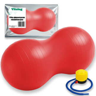 Piłka Rehabilitacyjna Gimnastyczna Do Ćwiczeń Fasolka Orzeszek Fitness Jogi 90x40 z Pompką