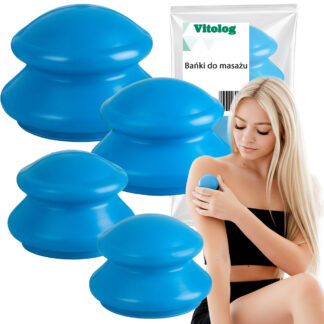 Bańki Chińskie Gumowe Próżniowe Bezogniowe do Masażu na Cellulit 4 sztuki