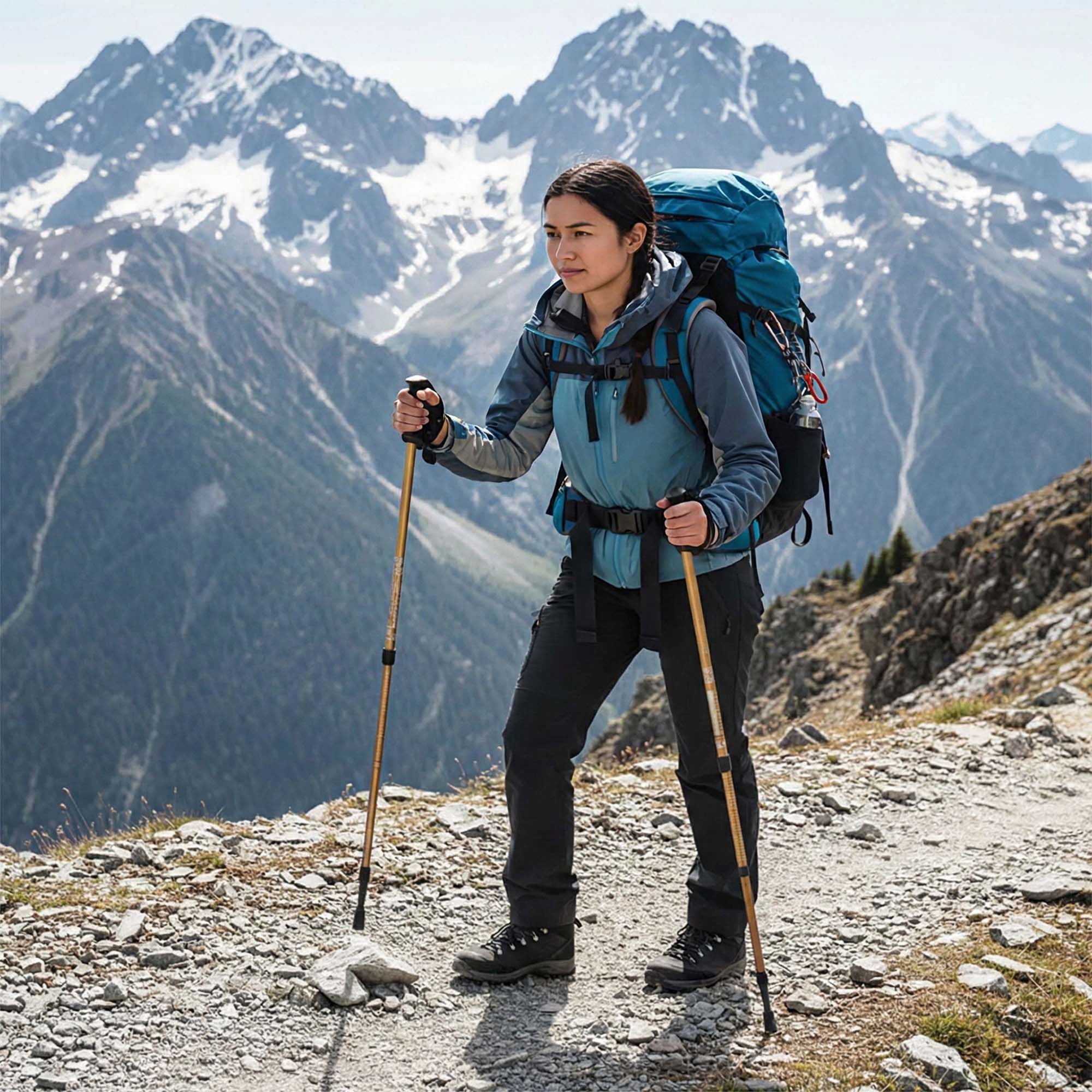 Kijki Trekkingowe Kije Nordic Walking do Chodzenia po Górach Składane Pokrowiec Akcesoria + Pokrowiec 4 Kijki Trekkingowe Kije Nordic Walking do Chodzenia po Górach Składane Pokrowiec Akcesoria + Pokrowiec - obrazek 4