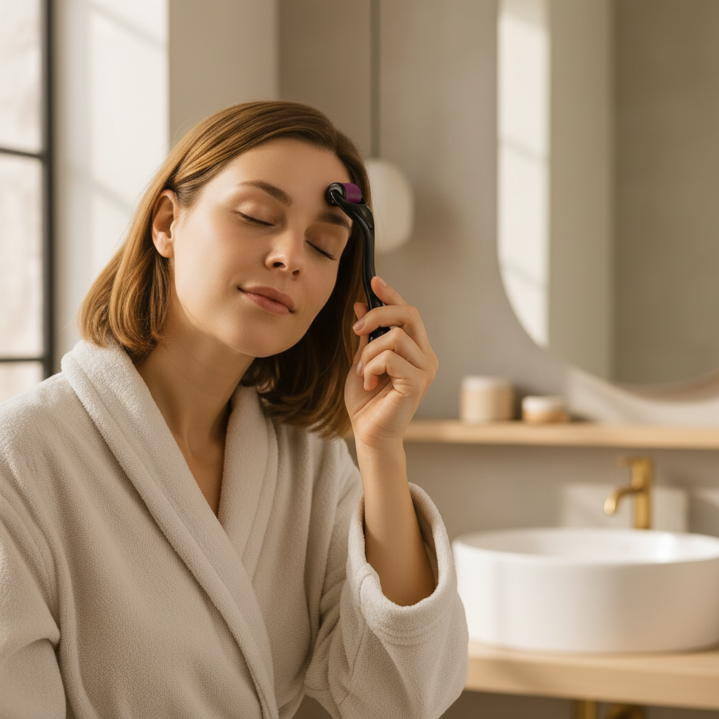 Derma Roller Mezoterapia Mikroigłowa Masażer Do Twarzy Brody Ciała 0,3 mm 5 Derma Roller Mezoterapia Mikroigłowa Masażer Do Twarzy Brody Ciała 0,3 mm - obrazek 5