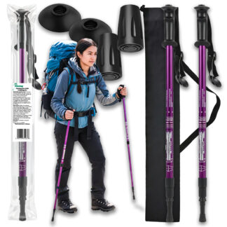 Kijki Trekkingowe Kije Nordic Walking do Chodzenia po Górach Składane Pokrowiec Akcesoria + Pokrowiec