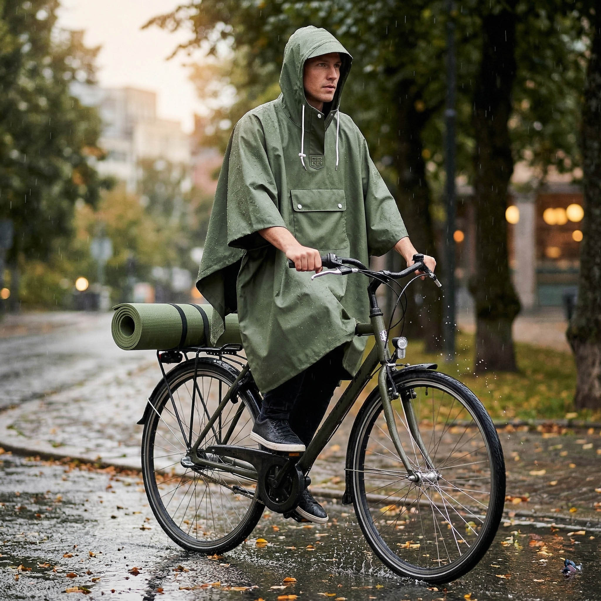 Płaszcz Przeciwdeszczowy Peleryna Ponczo z Kapturem Damski Męski Duży z Daszkiem i Kieszenią 5 Płaszcz Przeciwdeszczowy Peleryna Ponczo z Kapturem Damski Męski Duży z Daszkiem i Kieszenią - obrazek 5