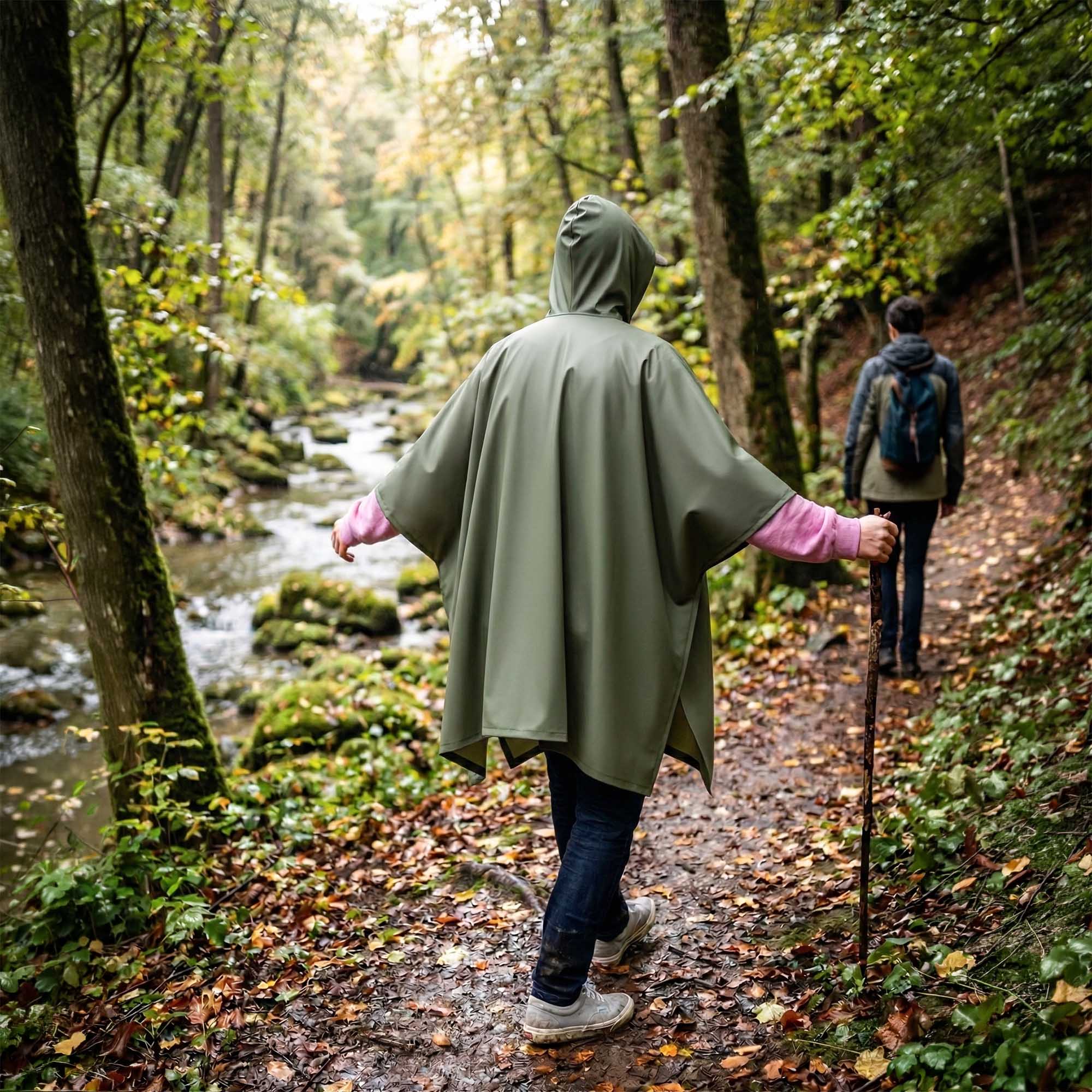 Płaszcz Przeciwdeszczowy Peleryna Ponczo z Kapturem Damski Męski Duży z Daszkiem i Kieszenią 8 Płaszcz Przeciwdeszczowy Peleryna Ponczo z Kapturem Damski Męski Duży z Daszkiem i Kieszenią - obrazek 8
