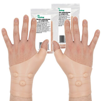 2x Opaska Magnetyczna na Nadgarstek Dłoń Stabilizator Nadgarstka z 6 Magnesami Elastyczna Żelowa Kompresyjna