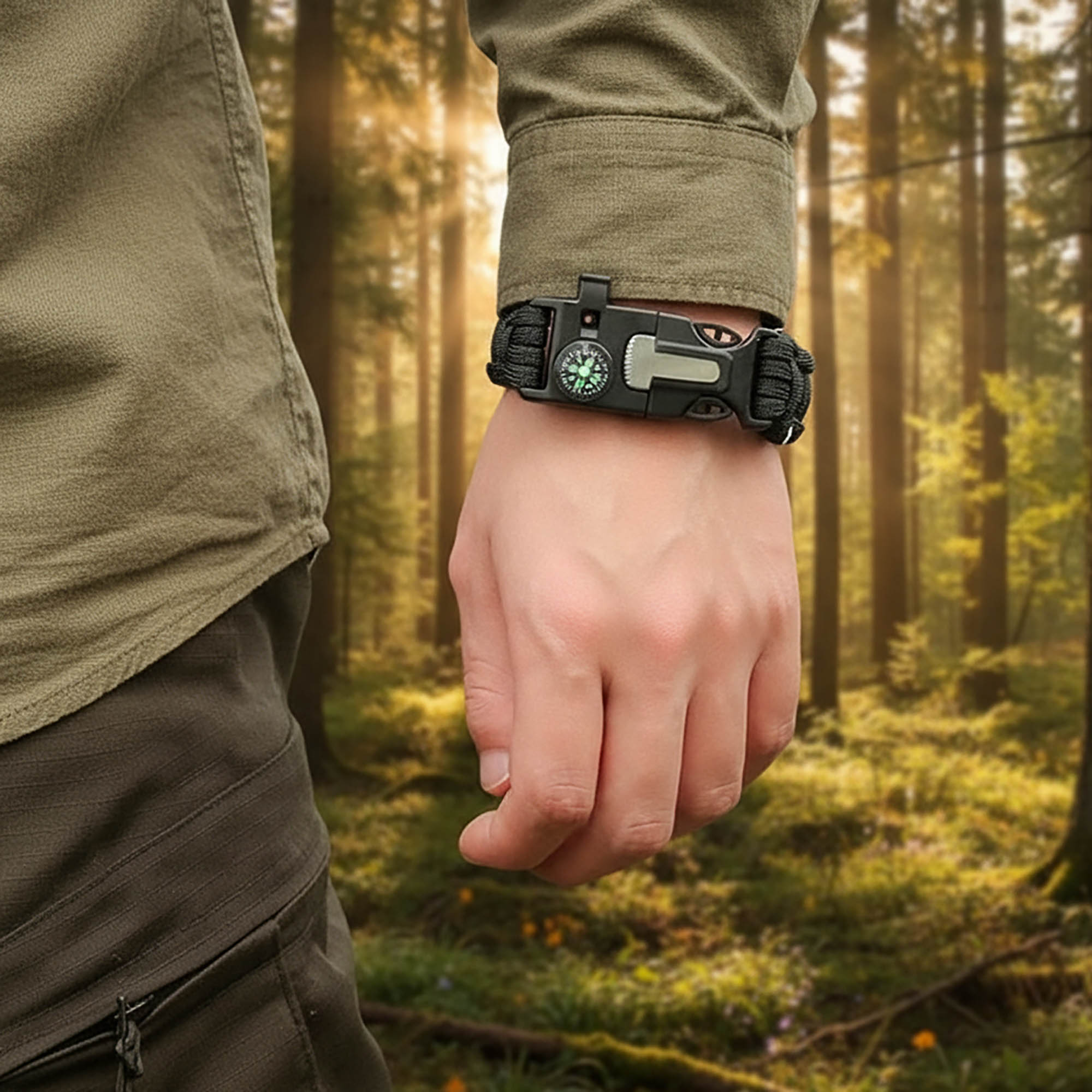 Bransoletka Survival Linka Paracord Opaska Multitool Niezbędnik Wielofunkcyjny 5w1 2 Bransoletka Survival Linka Paracord Opaska Multitool Niezbędnik Wielofunkcyjny 5w1 - obrazek 2