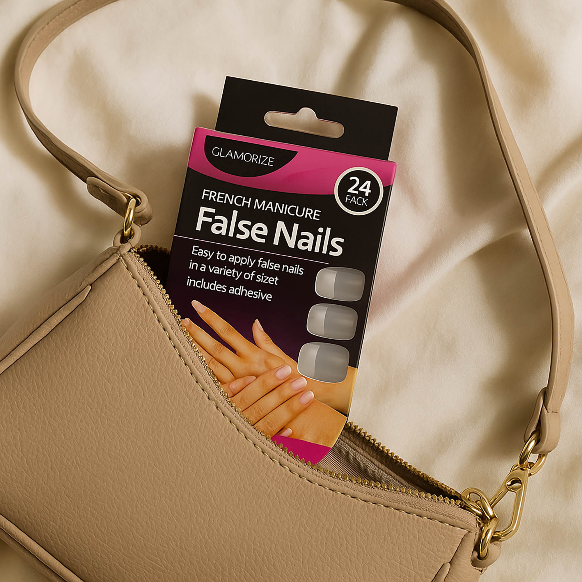 Sztuczne Paznokcie French Glamorize Tipsy Naklejane Do Domowego Manicure 3 Sztuczne Paznokcie French Glamorize Tipsy Naklejane Do Domowego Manicure - obrazek 3