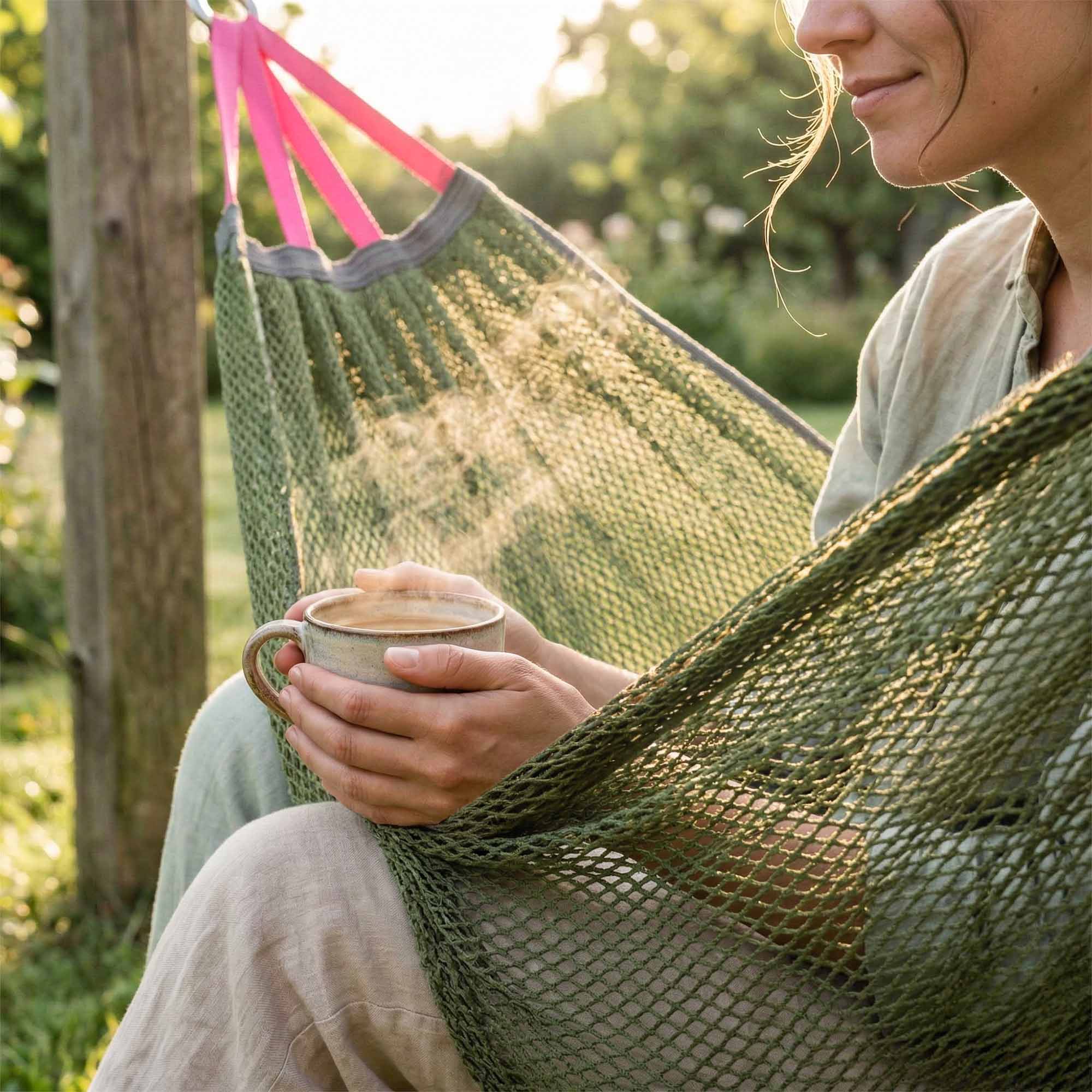 Hamak Ogrodowy Turystyczny Dwuosobowy do Ogrodu na Taras 210x140 cm Duży 8 Hamak Ogrodowy Turystyczny Dwuosobowy do Ogrodu na Taras 210x140 cm Duży - obrazek 8