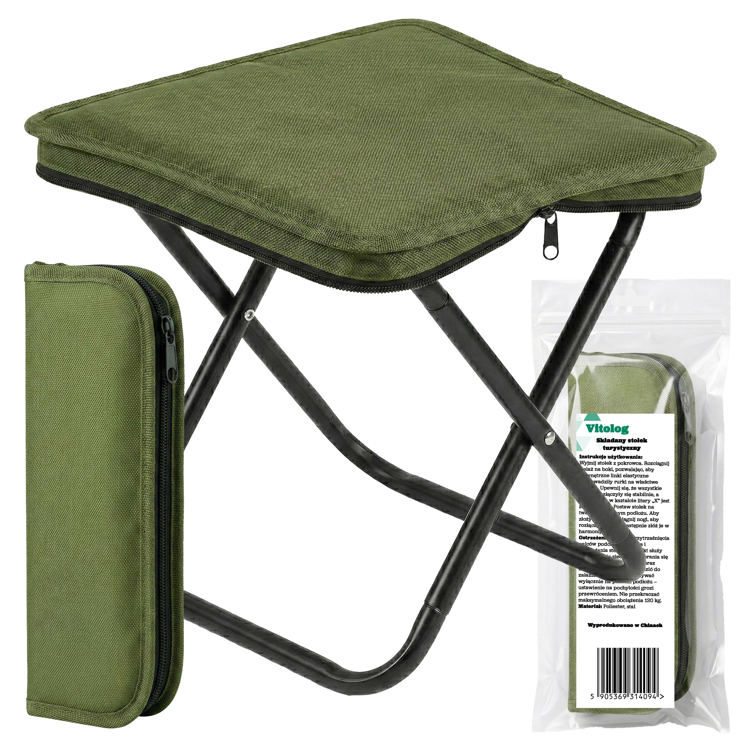 Krzesełko Turystyczne Składane Wędkarskie Krzesło Kempingowe Biwakowe Etui 2 Krzesełko Turystyczne Składane Wędkarskie Krzesło Kempingowe Biwakowe Etui - obrazek 2