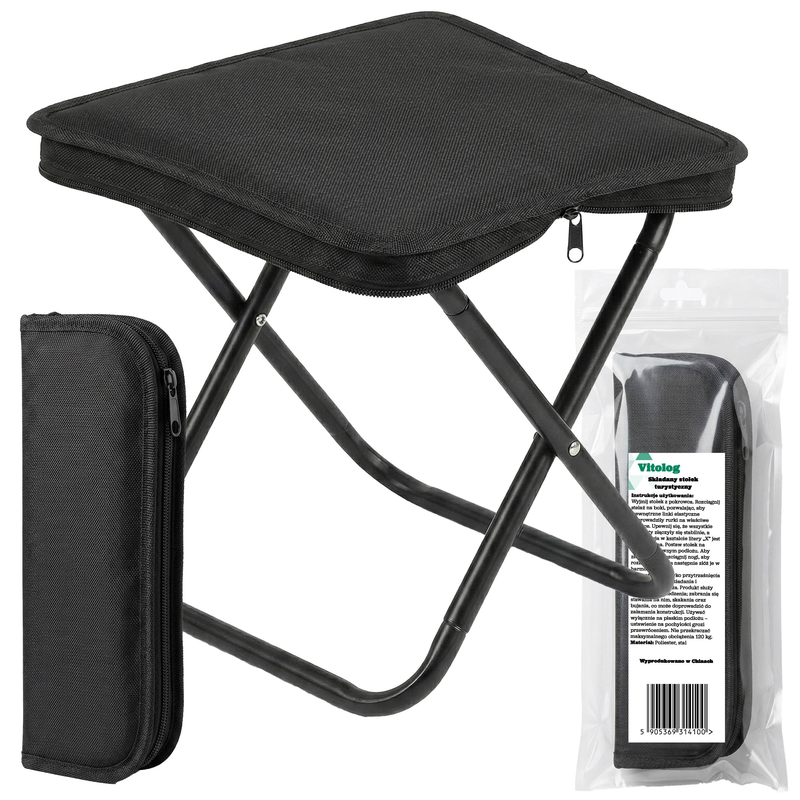 Krzesełko Turystyczne Składane Wędkarskie Krzesło Kempingowe Biwakowe Etui 1 Krzesełko Turystyczne Składane Wędkarskie Krzesło Kempingowe Biwakowe Etui