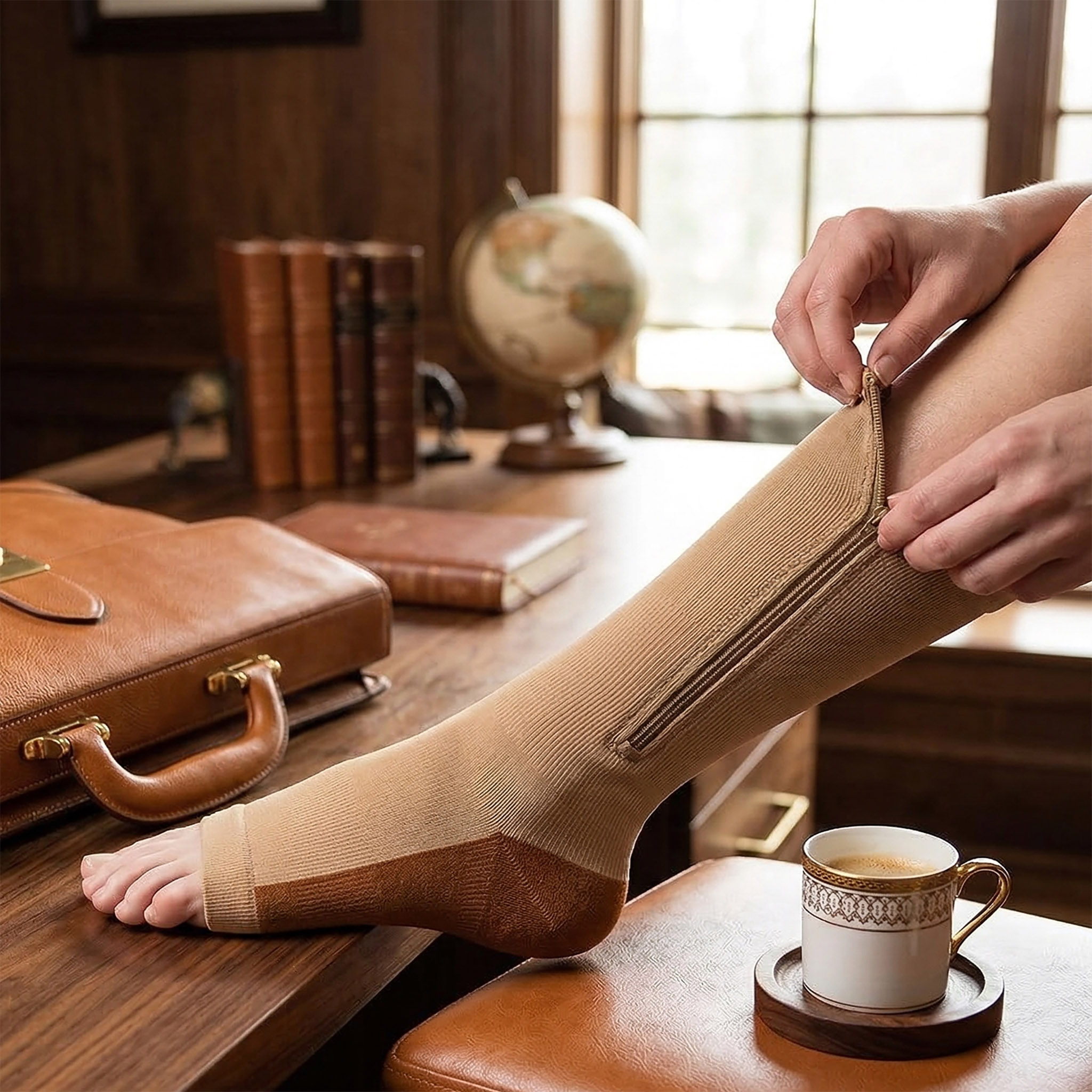 Podkolanówki Uciskowe Skarpety Kompresyjne Przeciwżylakowe na Żylaki Zamek 8 Podkolanówki Uciskowe Skarpety Kompresyjne Przeciwżylakowe na Żylaki Zamek - obrazek 8